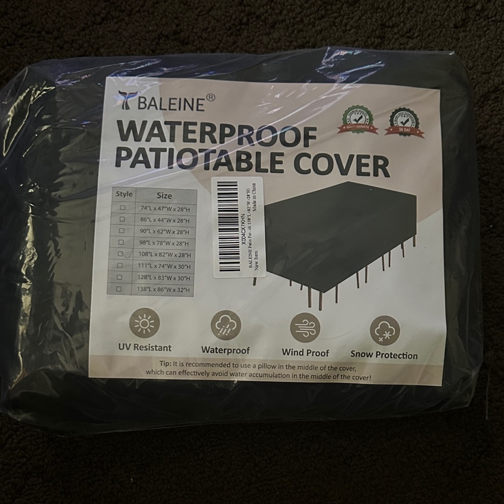 Baleine Waterproof Patio Table Cover NEW